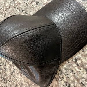 Mens leather cap SnapBack